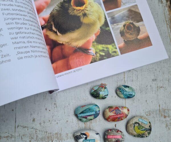 Mini-Stein mit Vogel-Motiv – Bild 3