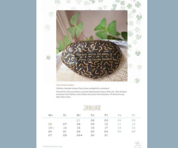 Wandkalender 2025 "Dem Guten mehr Gewicht" – Bild 2